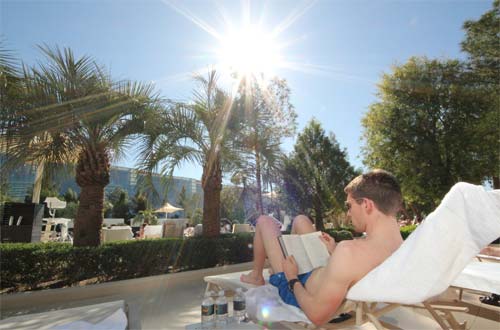 Solstol på Aria hotell i Las Vegas